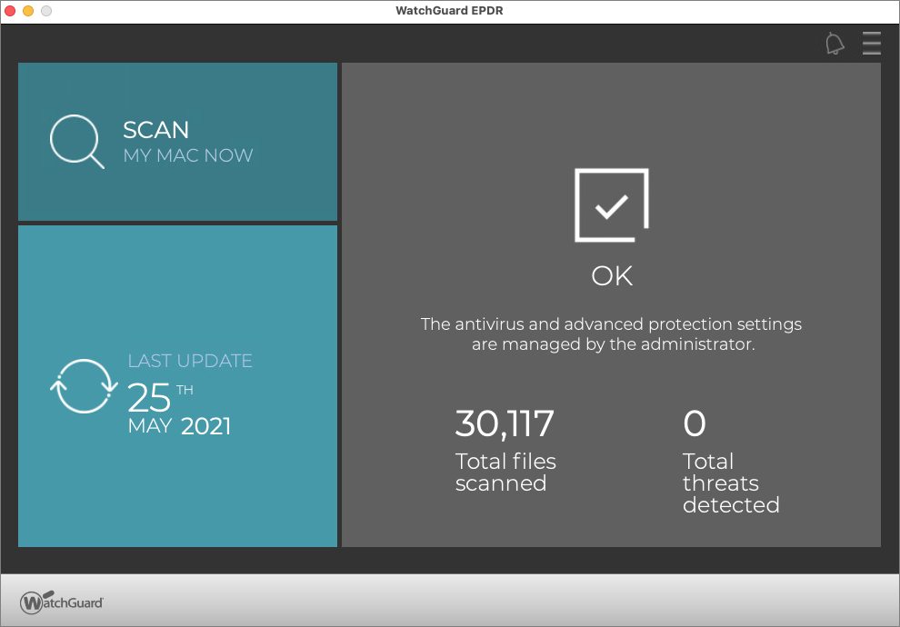 Screen shot of WatchGuard EPDR client software